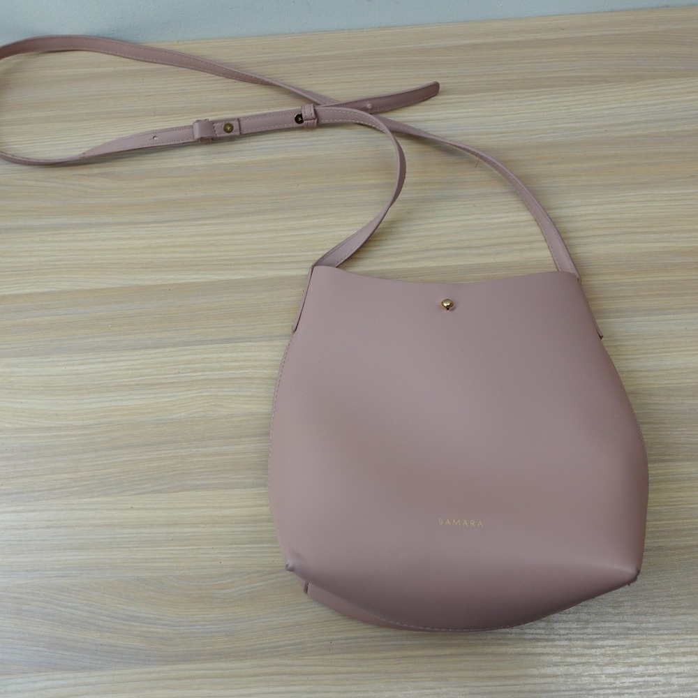 ANTHROPOLOGIE Pink Peony Leather Shoulder Bag Womens Crossbody Vegan SAMARA $135